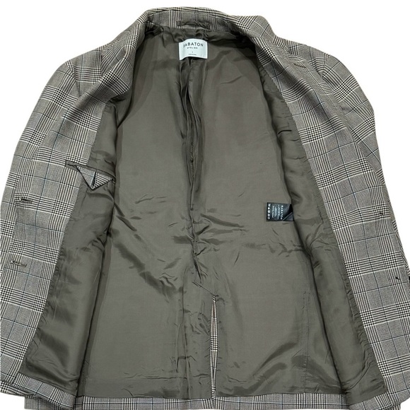 Babaton Atelier Sz 1 / XS Blazer Oversized Beige Plaid Academia Classic Preppy - Picture 5 of 8